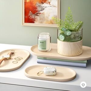 3 Piece Wooden Tray Set